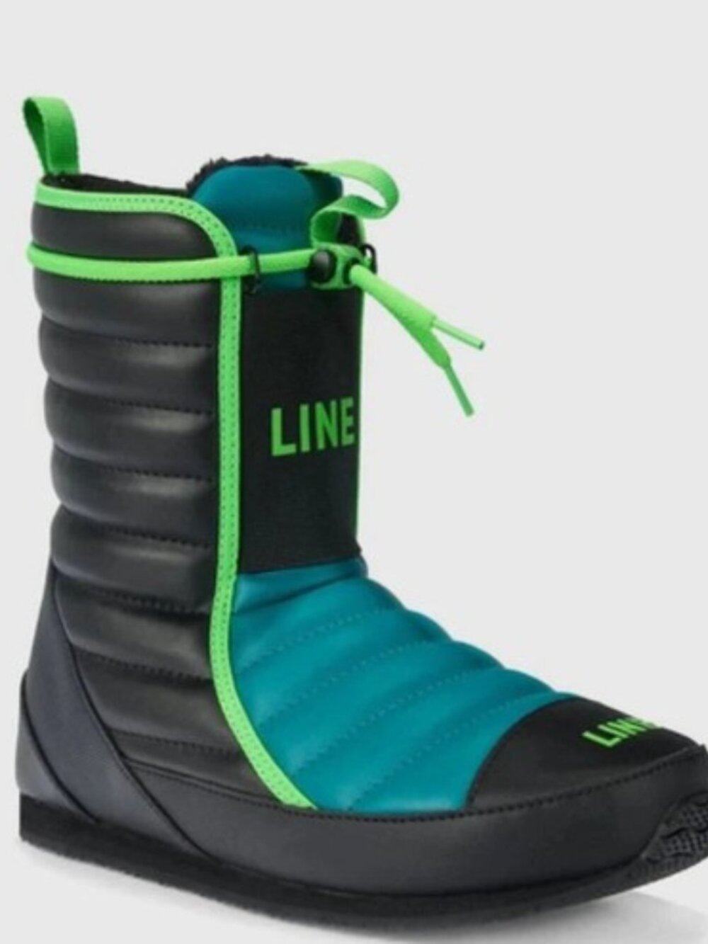 Share LINE BOOTIE 2.0 Black/Green Size Large Snow Boots 11-12US M and 12-13 US W